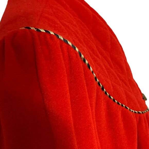Vanity Fair Red Maxi Robe Size M Long Sleeve Tassel Zipper Cozy Loungewear USA - Picture 7 of 14